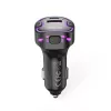 XO BCC12 transmissor FM Bluetooth 5.0 com função de carregamento USB duplo, mãos-livres, indicador LED, leitor MP3 USB/cartão TF, monitor de tensão da bateria do carro para veículos 12V/24V