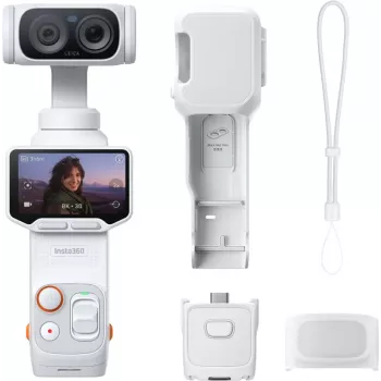 Câmara 360 graus Insta360 LUNA02 6K com sensores duplos de 1 polegada, estabilização FlowState, proteção contra salpicos IPX3, design modular