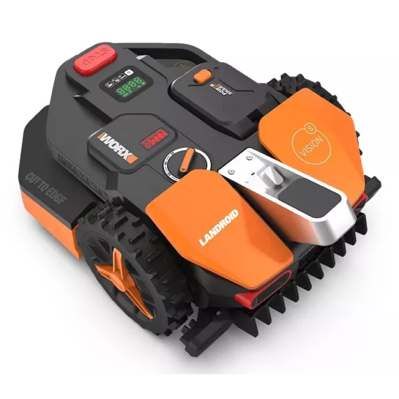 Corta-relvas robótico Worx Landroid WR202E com navegação inteligente, 250 m², Cut-to-Edge, 20-50 mm, Wi-Fi e Bluetooth, sensor de chuva, 20V PowerShare