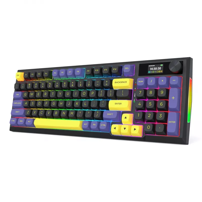 Teclado mecânico gaming sem fios Redragon K725LBY-RGB-PRO Glintstone 75% (tri-mode, hot-swappable Red Switches)