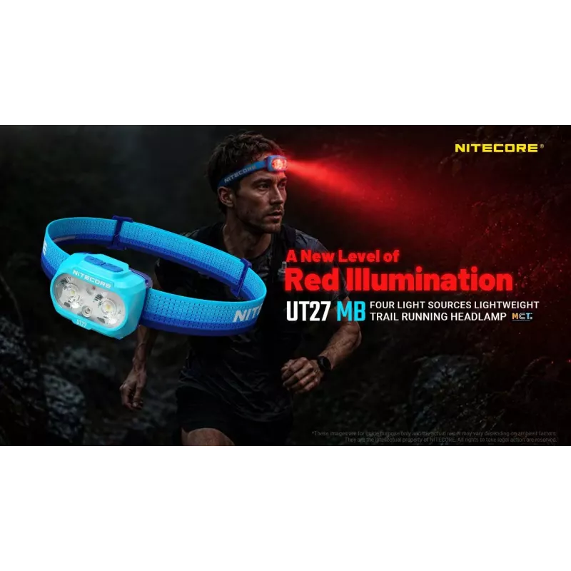 Lanterna de cabeça Nitecore UT27 MB 800 lúmenes com feixe duplo e luz vermelha