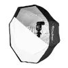 Softbox octogonal com sombrinha Godox SB-UBW95 95cm com encaixe Bowens, interior prateado, difusores e bolsa de transporte