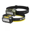 Lanterna de cabeça LED Nitecore HA19 600 lúmenes branco e vermelho com resistência à água IPX7, alcance de 100m, interface de botão duplo, faixa refletora, alimentada por 3x AAA