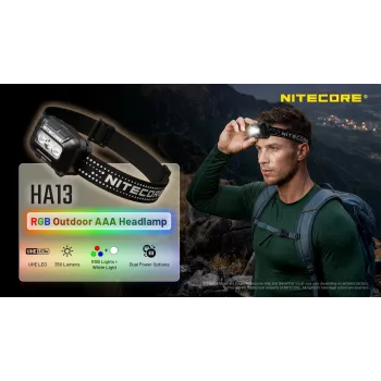 Lanterna de cabeça RGB NITECORE HA13 (2026) 350lm