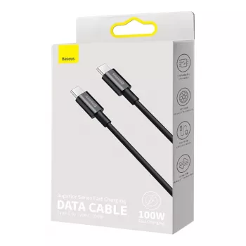Cabo de carregamento rápido USB-C para USB-C Baseus CATYS-C01 100W PD 2m preto