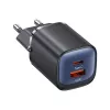 USAMS CC254 Carregador rápido GaN 30W USB-C/USB-A HC Series preto