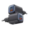 USAMS CC254 Carregador rápido GaN 30W USB-C/USB-A HC Series preto