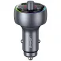USAMS CC328 Transmissor FM Bluetooth 30W carregador de automóvel com USB-C PD e USB-A QC3.0, mãos-livres, indicador LED, preto