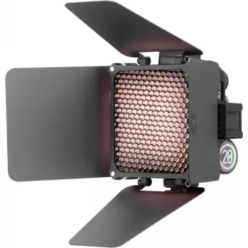 Conjunto de luz de vídeo LED Bi-Color Zhiyun M20 Combo 20W com RGB, mini tripé, difusor, grelha, barndoors