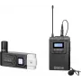 Sistema de microfone lavalier sem fios UHF de canal duplo BOYA BY-WM8 Pro-K7 com 48 canais, 100 m de alcance, recetor montável em câmara (568-590 MHz)
