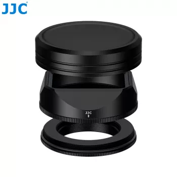 Conjunto de pára-sol e tampa JJC LH-JXF23F28 para Fujifilm XF 23mm/27mm F2.8 R WR - preto