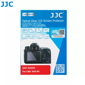 Proteção de ecrã em vidro temperado JJC para Canon EOS R5 (9H, 0,3 mm, 2,5D, transparente)