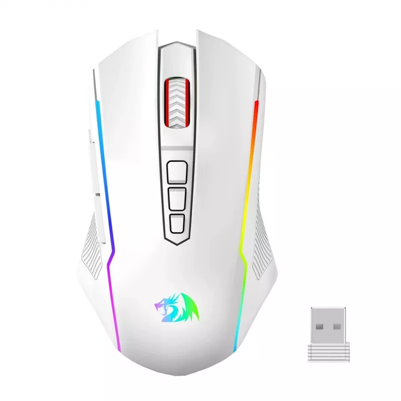 Redragon M914W-RGB NIX Rato gaming sem fios, 5000 DPI, Branco