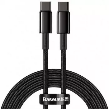 Cabo USB-C para USB-C Baseus Tungsten Gold 100W PD 2m preto