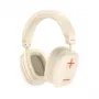 Auscultadores Bluetooth sem fios over-ear AWEI AT6 com microfone, bege/branco sujo, dobráveis, drivers de 40 mm, USB-C, 12 horas de reprodução