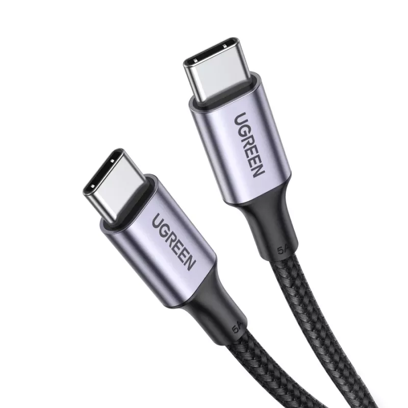 Cabo USB-C para USB-C UGREEN 100W 5A preto 1,5m