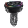 Carregador de automóvel de carregamento rápido USAMS C34 48W PD com 1x USB-C e 3x USB-A - Preto