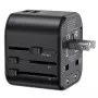 Carregador de viagem universal USAMS T55 2xUSB 12W US/AU/EU/UK Preto CC173TC01