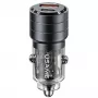 Carregador de automóvel de carregamento rápido USAMS C36 95W USB + USB-C Preto CC176CC01 (US-CC176)