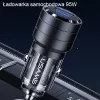 Carregador de automóvel de carregamento rápido USAMS C36 95W USB + USB-C Preto CC176CC01 (US-CC176)