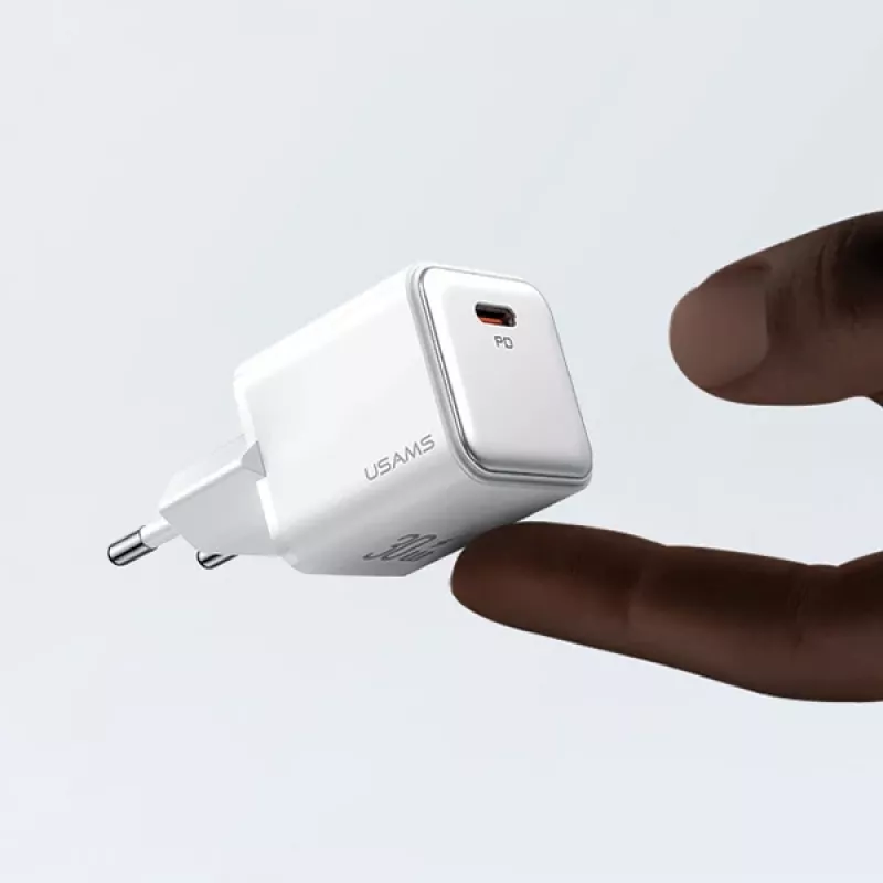Carregador de parede USAMS X-ron Series 30W USB-C PD3.0, Branco (ficha EU) - US-CC186