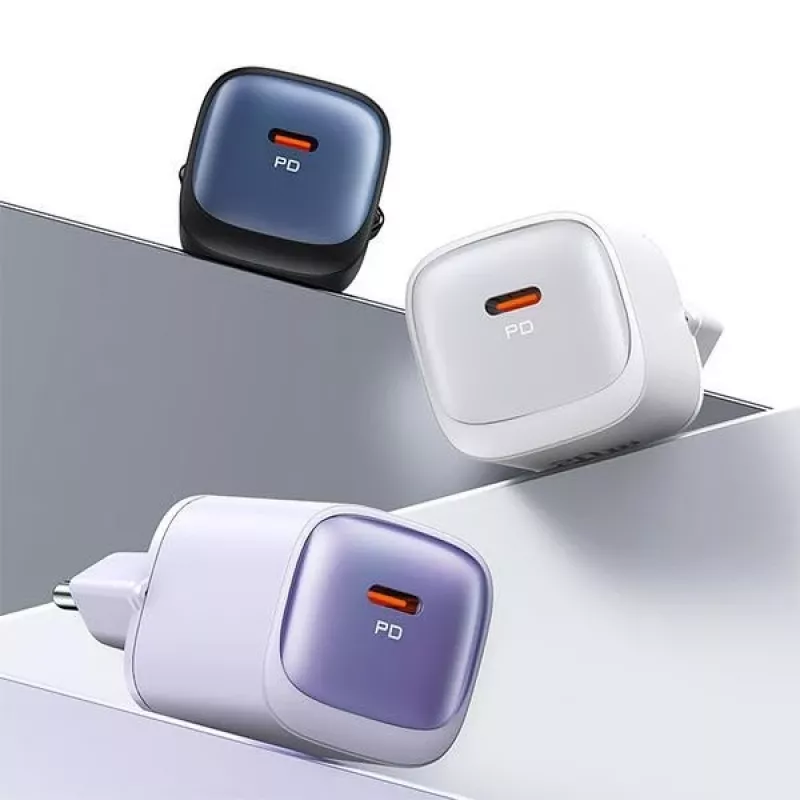 Carregador de carregamento rápido USAMS CC251 30W GaN USB-C Série HC Roxo