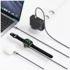 Cabo de carregamento 3-em-1 USAMS Huan Series com carregador sem fios 72W USB-C Cinzento-escuro