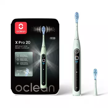 Escova de dentes elétrica sónica inteligente Oclean X Pro 20, Verde-menta, Bluetooth, 42.000 VPM, com 1 cabeça de escova
