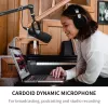 Microfone dinâmico cardioide BOYA BY-DM500 - XLR, todo em metal, para canto, podcasting, atuações ao vivo