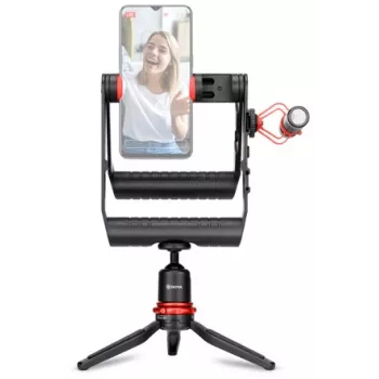 Kit de vídeo para smartphone BOYA BY-VG380 com microfone BY-MM1 Pro, luz LED e tripé para vlogging, streaming ao vivo e filmagem móvel