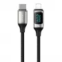 Cabo USAMS U78 USB-C para Lightning trançado com indicador LED 1,2 m 20W PD carregamento rápido branco SJ545USB02