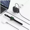 Cabo USAMS Huan Series SJ754 72W USB-C para USB-C com carregador sem fios magnético integrado para smartwatch, preto, 1,2 m