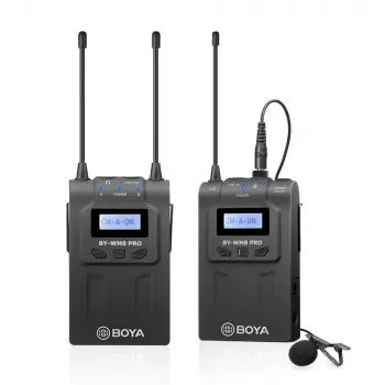 Sistema de microfone lavalier sem fios UHF de canal duplo BOYA BY-WM8 Pro-K1