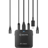 BOYA BY-DM20 microfone condensador estéreo digital de 2 canais com ligação USB-C, Lightning e USB-A, omnidirecional, 25Hz-20kHz, para iOS, Android, Windows, Mac