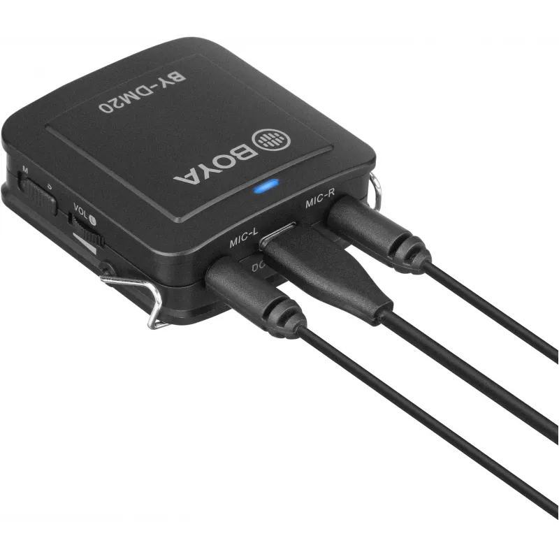 BOYA BY-DM20 microfone condensador estéreo digital de 2 canais com ligação USB-C, Lightning e USB-A, omnidirecional, 25Hz-20kHz, para iOS, Android, Windows, Mac