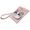 NIMMY Big Eyed Pet 2.0 gato porta-cartões carteira em pele PU rosa com 6 compartimentos para cartões, porta-moedas e fecho de correr