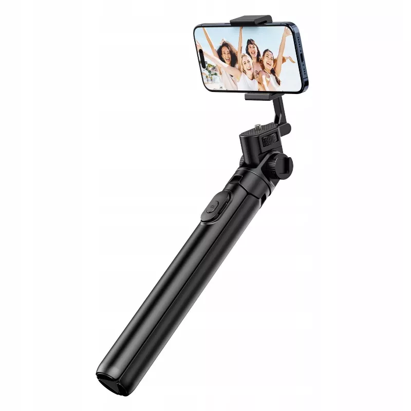 ULANZI MT-70 Monopé Selfie Stick Tripé de 5 Secções em Alumínio com Comando Bluetooth Removível, Dois Suportes para Telefone e Rosca de 1/4 Polegadas, Estende até 880 mm, Preto