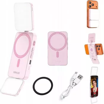 Ulanzi GL01-WB Luz de Vídeo LED RGB, 2700K-6500K, Rosa