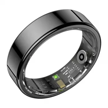 COLMI RING 2 Anel Inteligente, Tamanho 12, Preto – Monitor de Saúde e Fitness com Frequência Cardíaca, SpO2, Monitorização de Sono e Stress, IP68 à Prova de Água, Bateria de 7 Dias