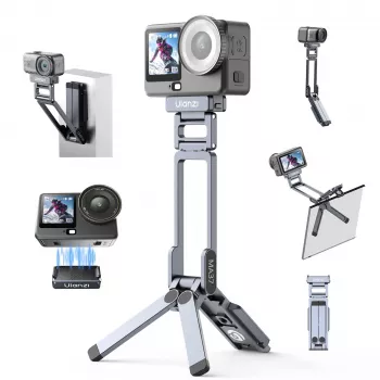 Pega de mini tripé magnético ULANZI MA37 para DJI Osmo Action 6 Nano Arca-Swiss cinzento