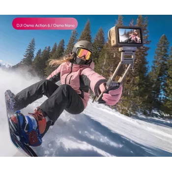 Pega de mini tripé magnético ULANZI MA37 para DJI Osmo Action 6 Nano Arca-Swiss cinzento