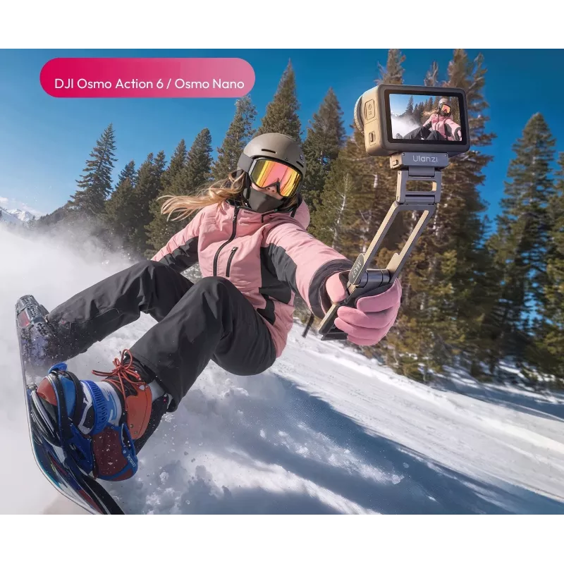 Pega de mini tripé magnético ULANZI MA37 para DJI Osmo Action 6 Nano Arca-Swiss cinzento