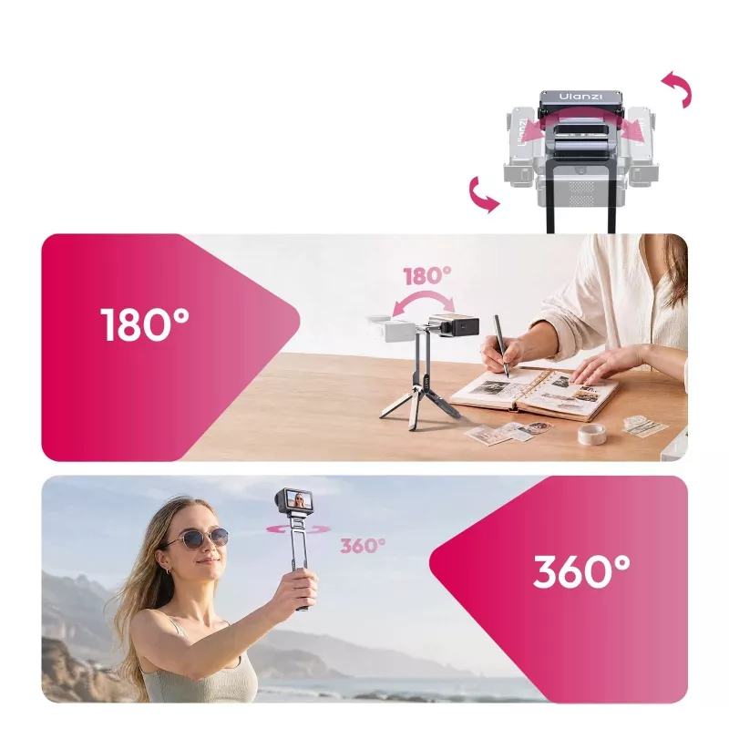 Pega de mini tripé magnético ULANZI MA37 para DJI Osmo Action 6 Nano Arca-Swiss cinzento