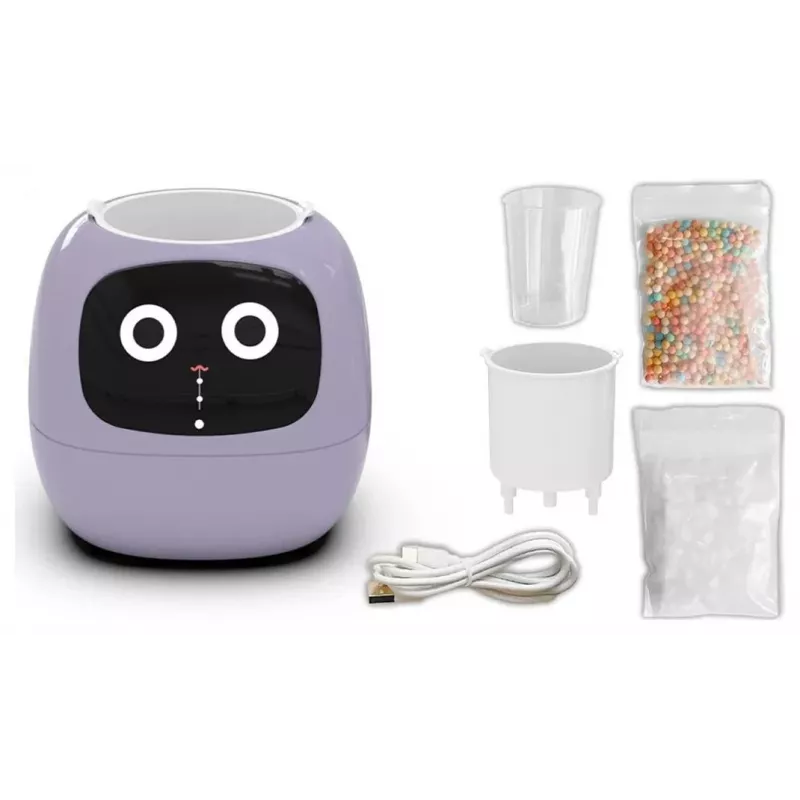 Horta interior inteligente PLANTSIO IVY, roxo, sistema hidropónico de 6 pods com LED de espetro total de 23W, depósito de água de 1,5L, iluminação automática, painel tátil