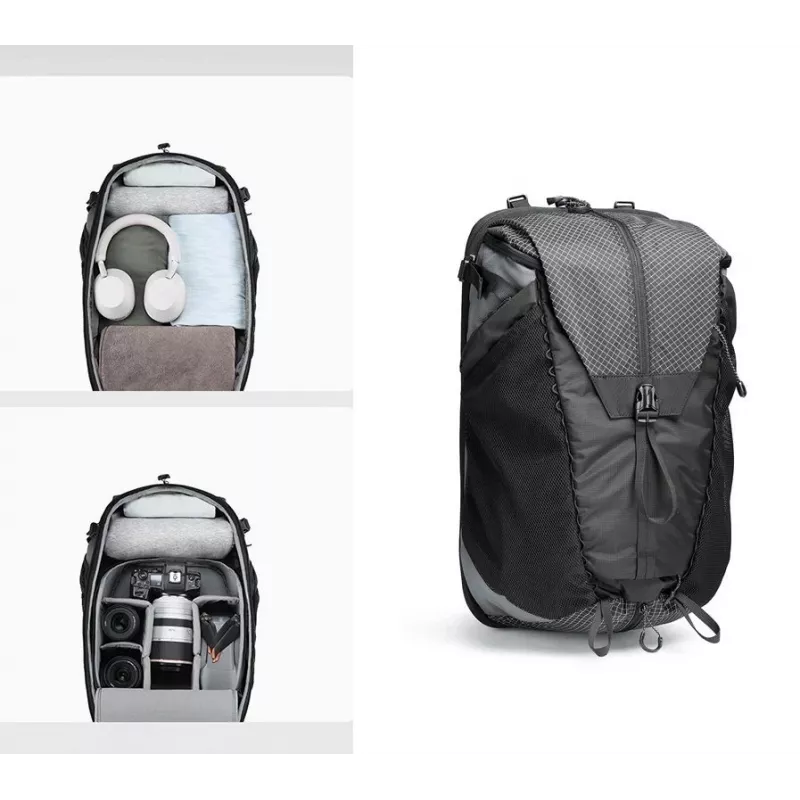 ULANZI BP10 Mochila para câmara expansível 25-28L para DSLR/sem espelho, drone, portátil de 16 polegadas, preta
