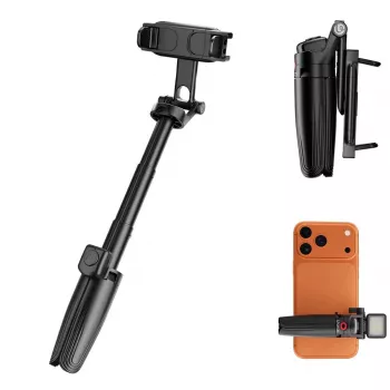 ULANZI Mini Bastão de selfie com tripé e disparador remoto Bluetooth para smartphones, preto