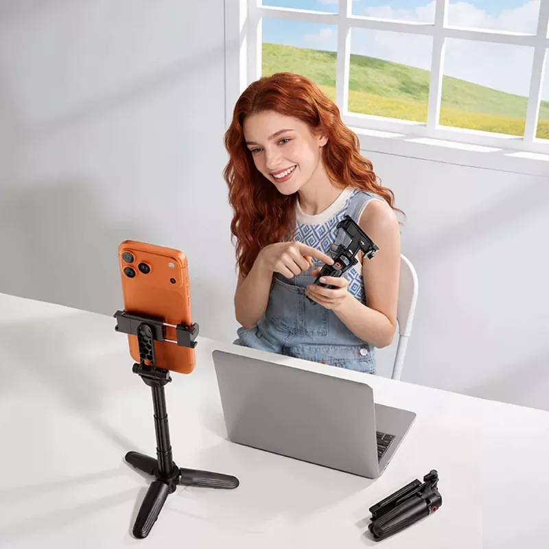 ULANZI Mini Bastão de selfie com tripé e disparador remoto Bluetooth para smartphones, preto