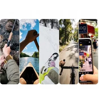 ULANZI ZJ09 Suporte de pescoço magnético para action cams - rotação 360°, POV mãos livres, faixa de silicone flexível, compatível com GoPro/DJI/Insta360