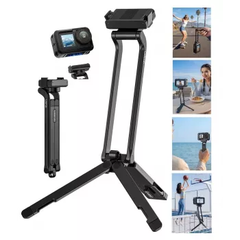 ULANZI MA70 Mini tripé magnético com pega para DJI Osmo Action 3/4/5 Pro, GoPro, Insta360, smartphones - preto