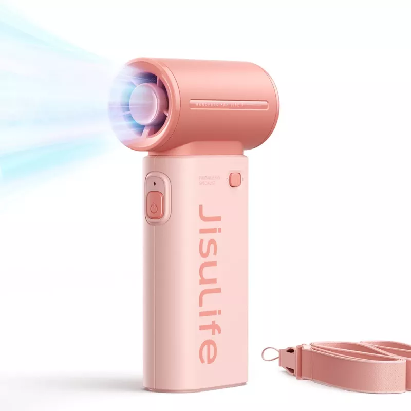 JISULIFE Life9 Ventilador de mão 3600mAh USB-C Ventilador de mesa dobrável portátil - rosa
